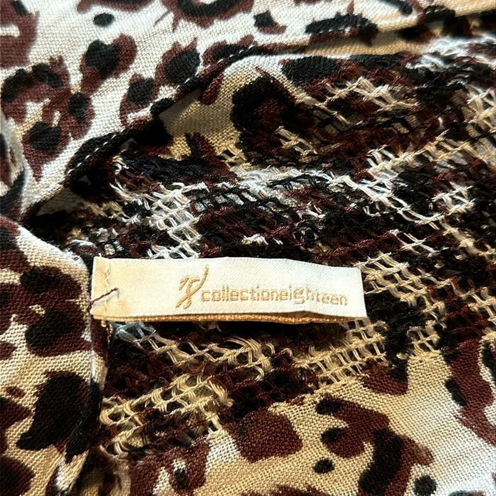 Collections Eighteen Animal Print Scarf with Fringe